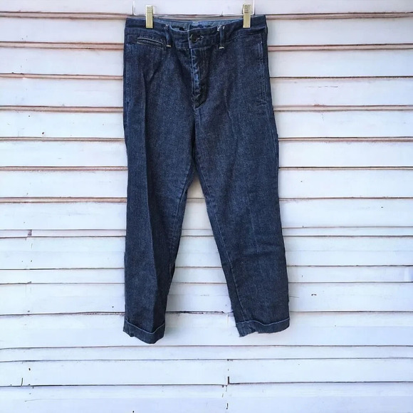 Polo Ralph Lauren Pants - Polo Ralph Lauren Cuffed Dark Indigo Blue Flat Front Jean Chino's Size 6